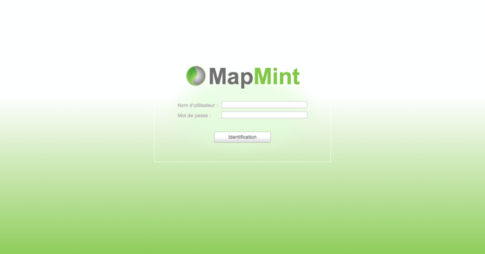 MapMint login screen